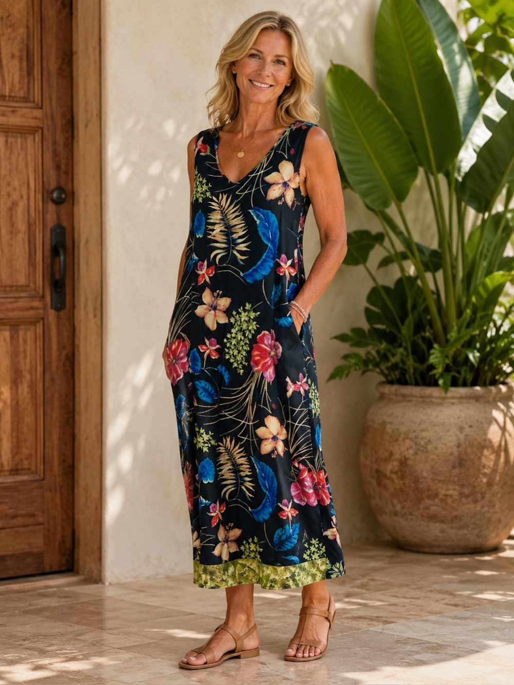 Silks I.S.C   Floral Black Maxi Dress